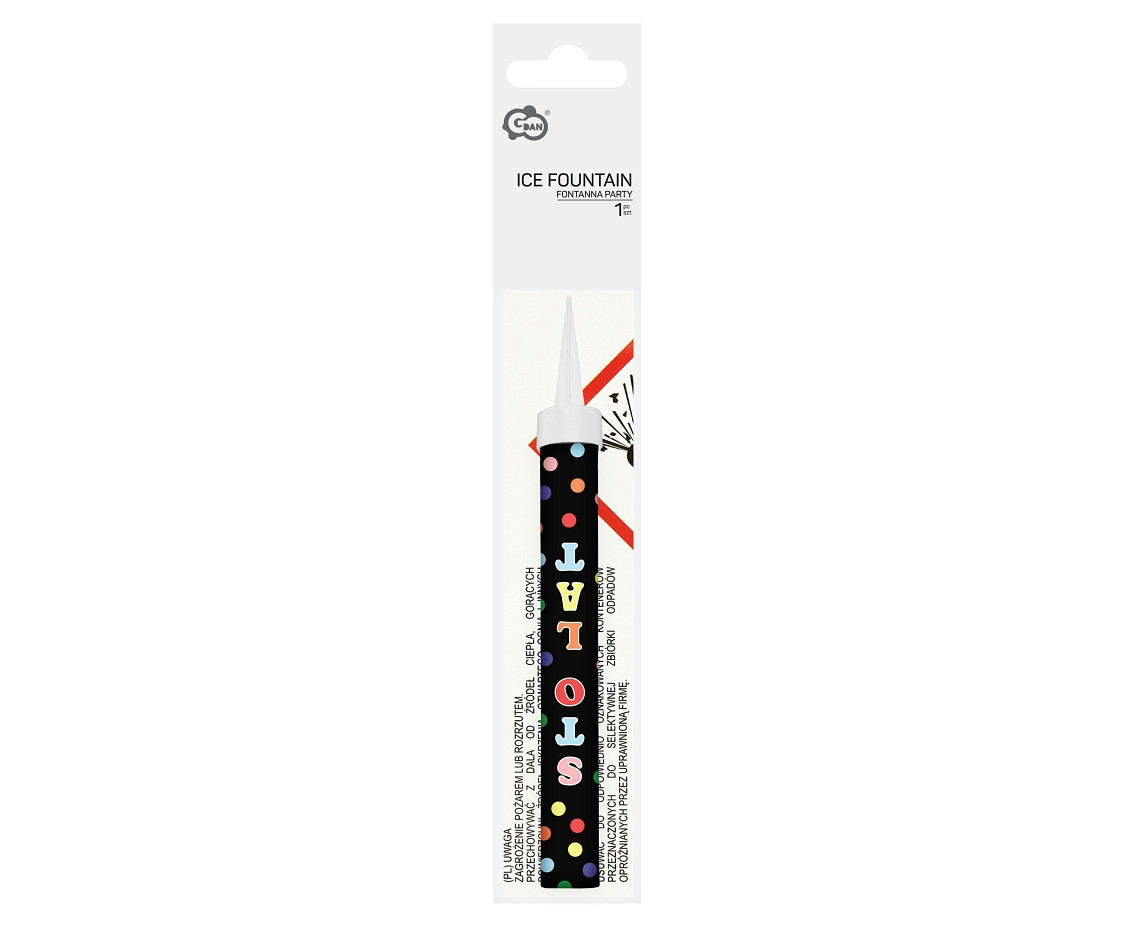 Party fountain Happy Birthday 12 cm/ 1 pc., black